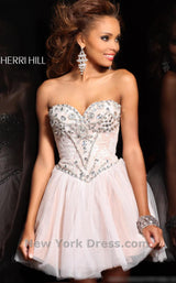 4 of 5 Sherri Hill 21156 Ivory/Silver