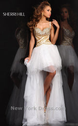 3 of 7 Sherri Hill 21168 White/Gold