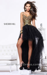 1 of 7 Sherri Hill 21168 Black/Gold