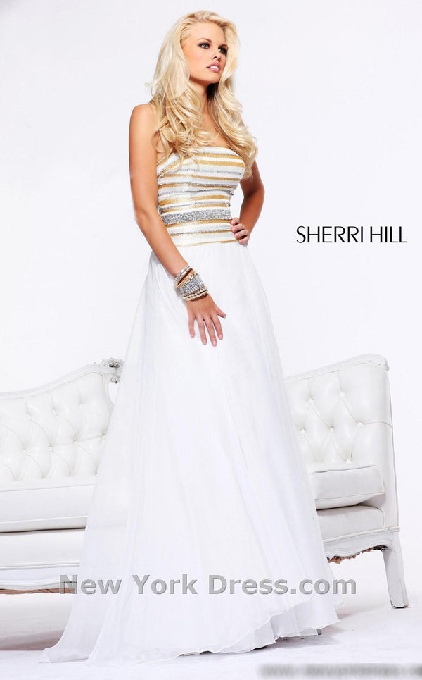 Sherri Hill 1584 Ivory/Gold/Silver