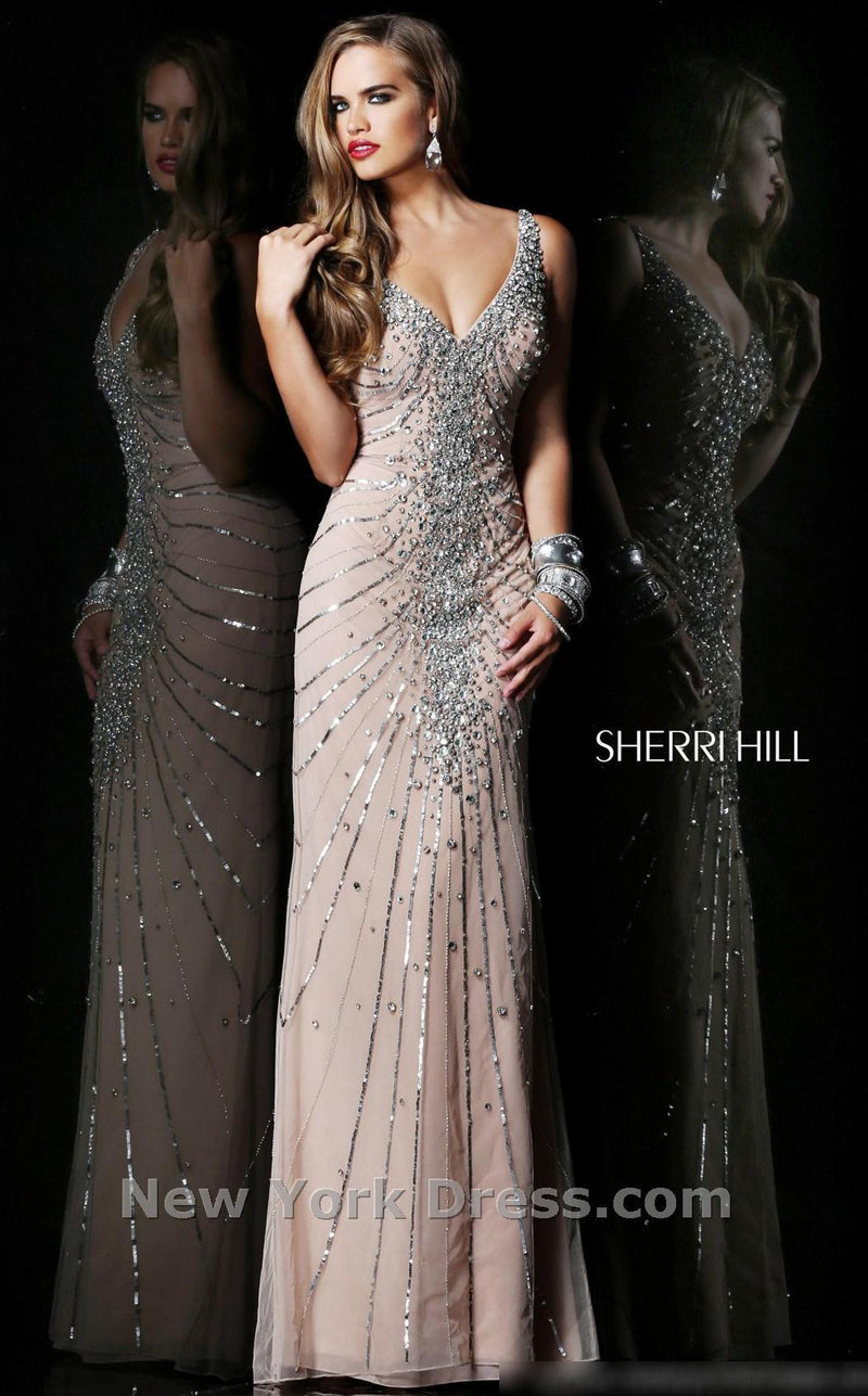 Sherri Hill 1599 Nude/Silver