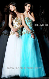 1 of 2 Sherri Hill 2973 Ivory/Gold