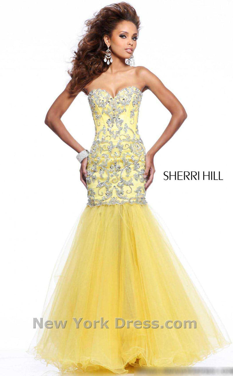 Sherri Hill 2974 Yellow/Silver