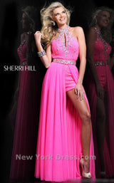 2 of 2 Sherri Hill 2975 Neon Pink