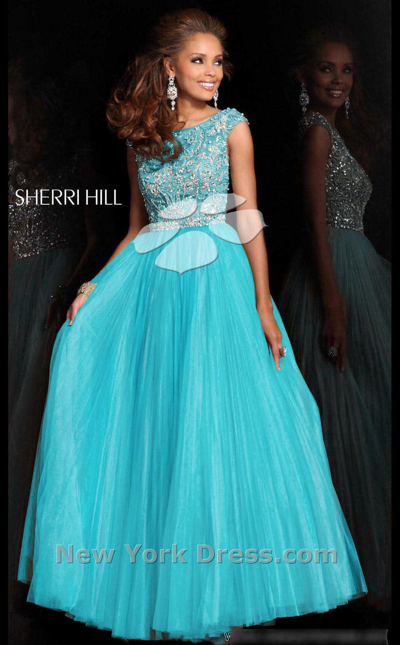 Sherri Hill 2984 Aqua/Silver