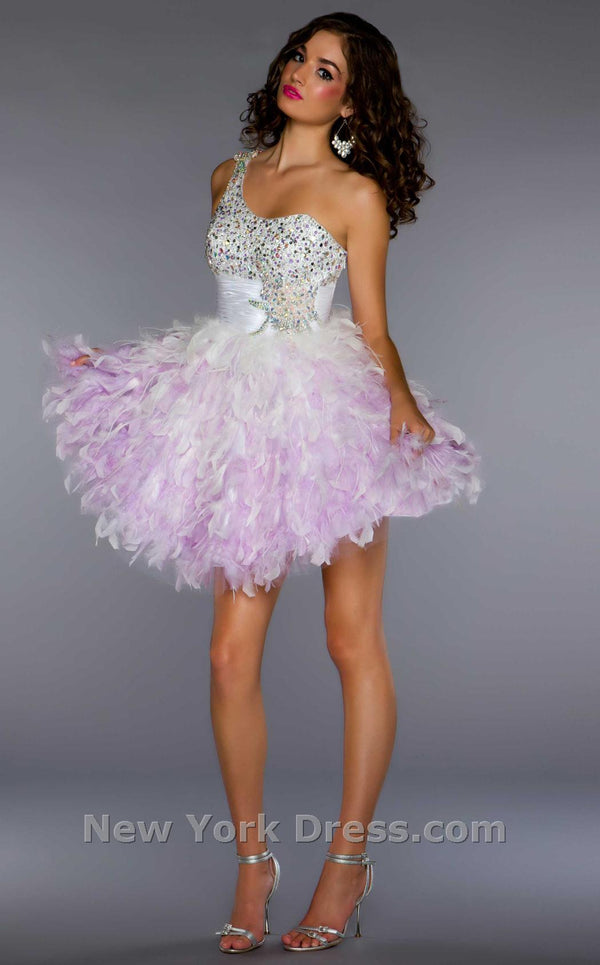 Mac Duggal 61282B White/Lilac