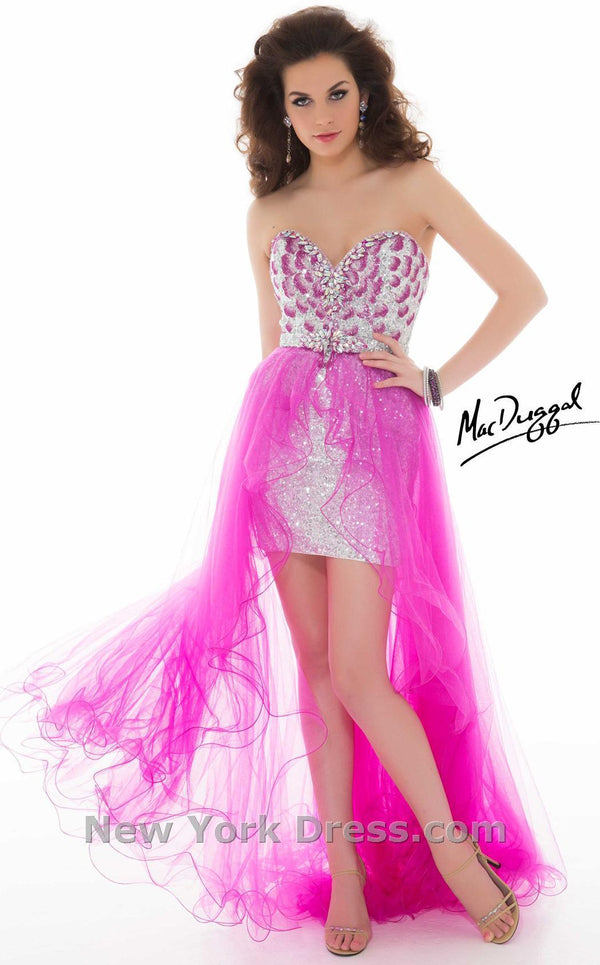 Mac Duggal 81705B Fuchsia/Silver