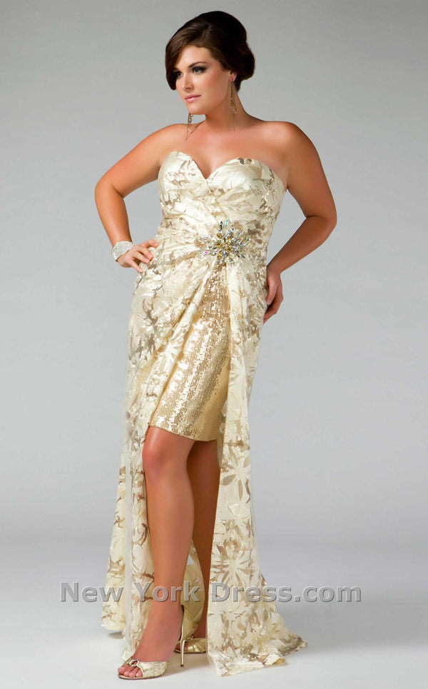 Mac Duggal 42926F Ivory/Gold