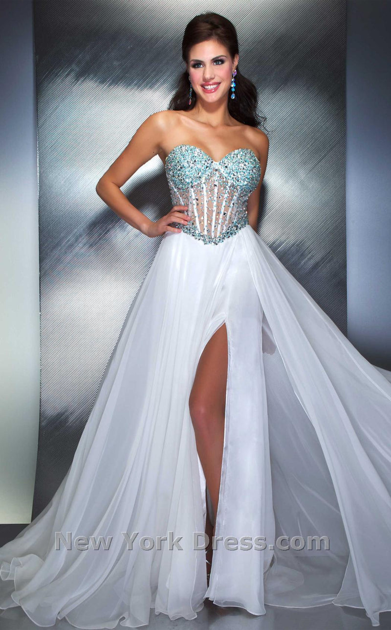 Mac Duggal 61285M White/Aqua