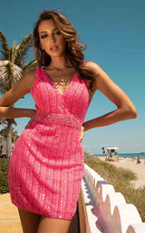 2 of 5 Primavera Couture 3505 Dress Hot-Pink