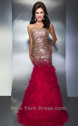 2 of 2 Mac Duggal 61181M Fuchsia/Gold