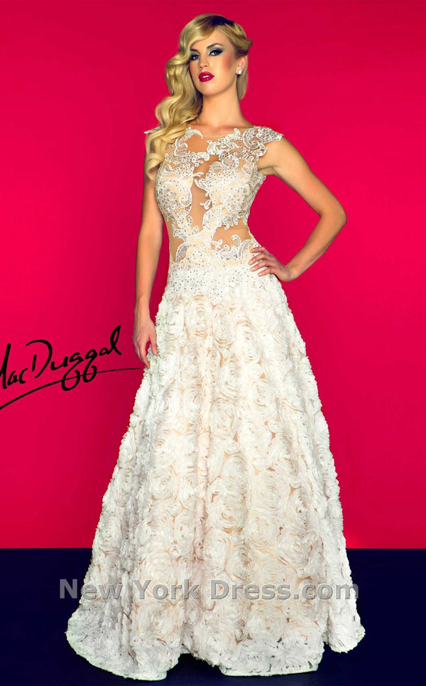 Mac Duggal 61162R Ivory/Nude