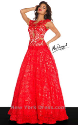 1 of 2 Mac Duggal 61162R Red/Nude