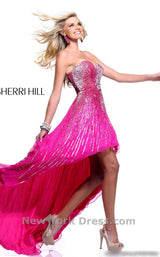 2 of 4 Sherri Hill 8502 Fuchsia