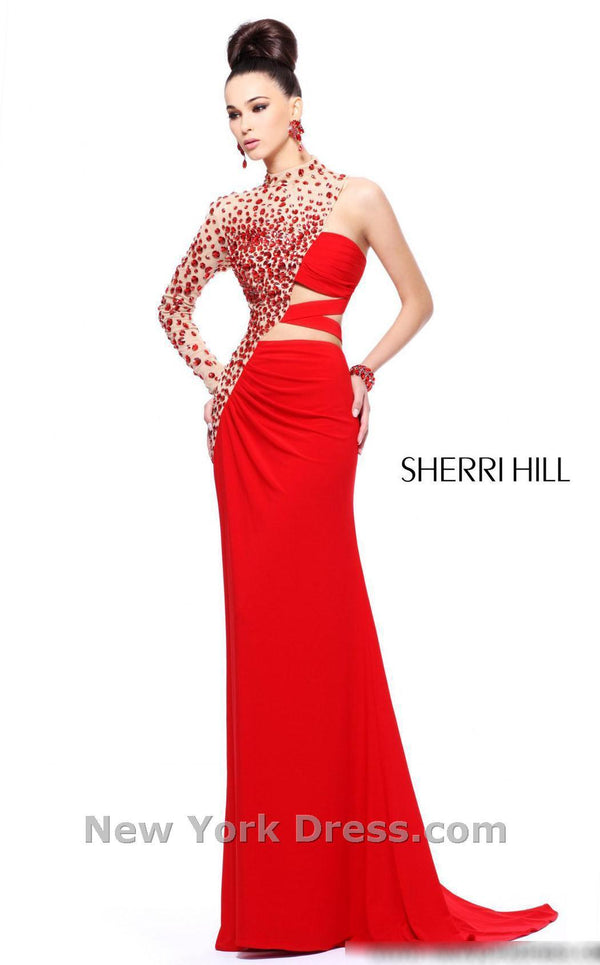 Sherri Hill 21002 Red/Nude