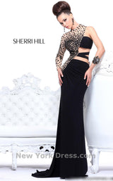 1 of 7 Sherri Hill 21002 Silver/Nude