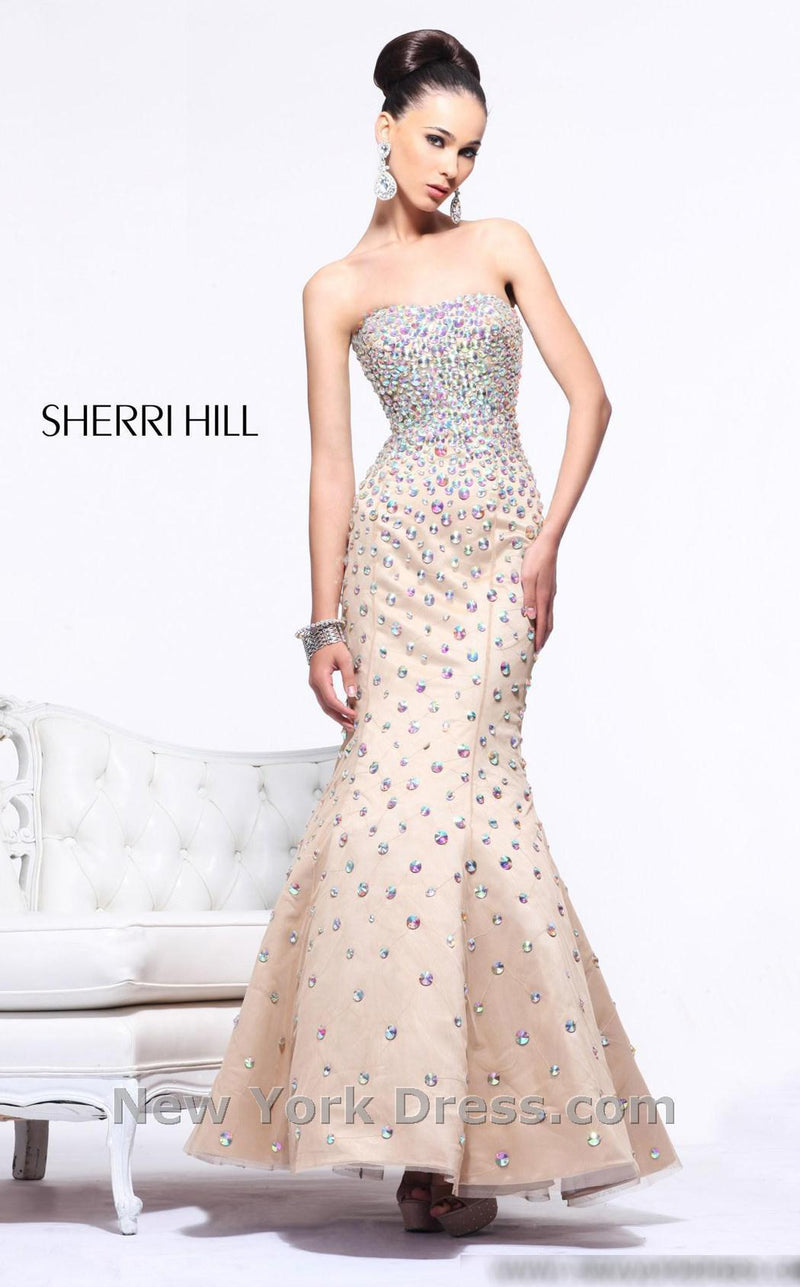 Sherri Hill 21015 Nude/Multi Stones