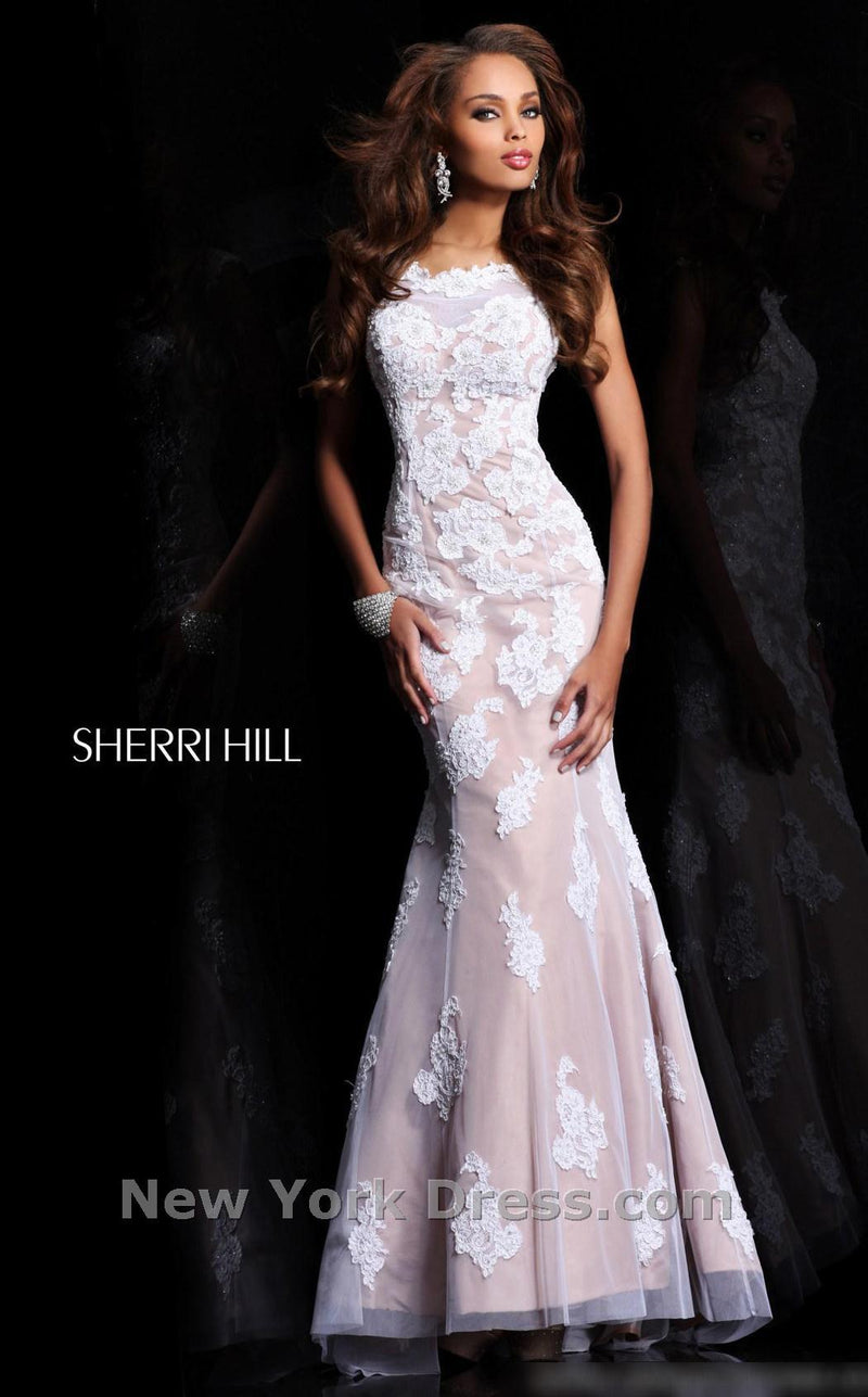 Sherri Hill 21028 White/Nude