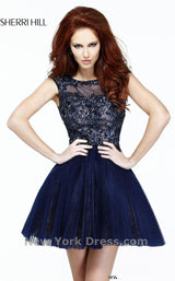 2 of 5 Sherri Hill 21032 Navy/Nude