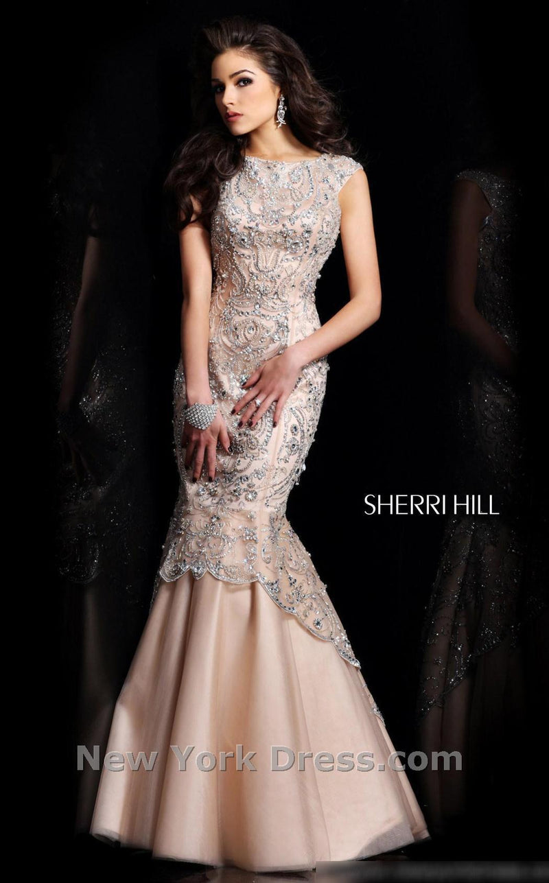 Sherri Hill 21051 Nude/Silver