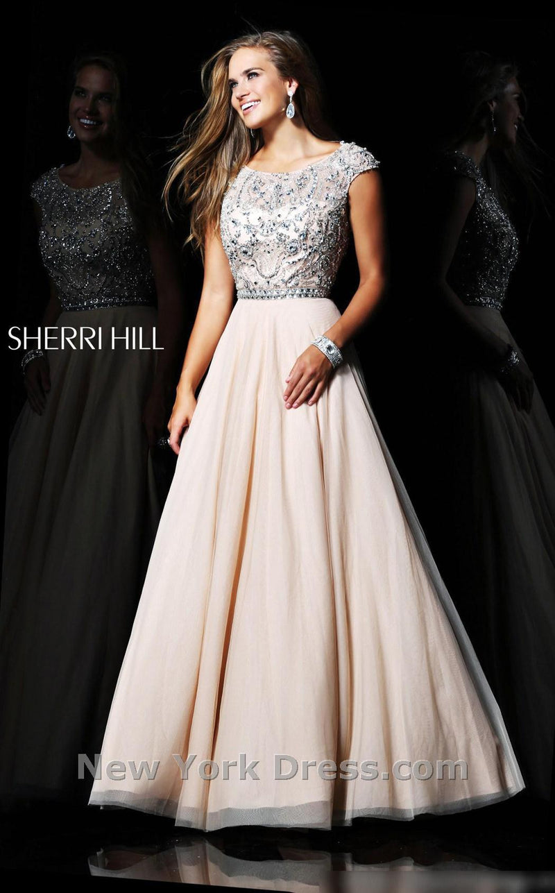 Sherri Hill 21053 Nude/Silver