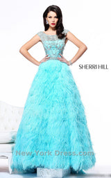 2 of 2 Sherri Hill 21064 Aqua/Silver