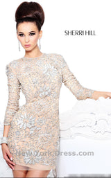 1 of 3 Sherri Hill 21073 Nude/Silver