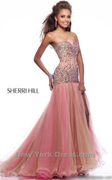 2 of 2 Sherri Hill 21083 Nude/Fuchsia