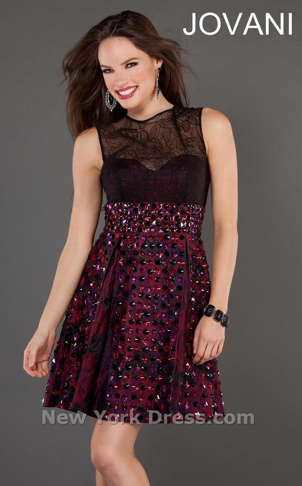 Jovani 1557 Burgundy/Black