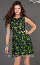 4 of 6 Jovani 74156 Black/Lime