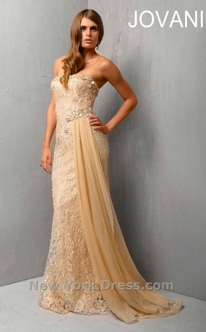 Jovani 1392 Champagne/Silver