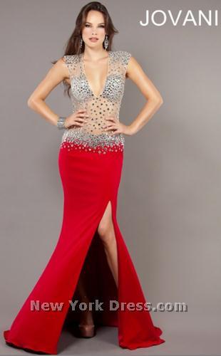 Jovani 74234 Red/Nude