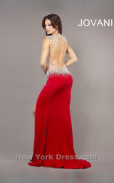 2 of 2 Jovani 74234 Red/Nude