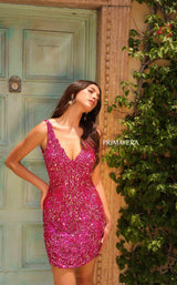 2 of 14 Primavera Couture 4017 Dress Fuchsia