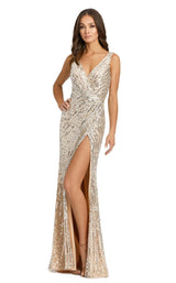 1 of 3 Mac Duggal 41028 Dress Nude-Silver