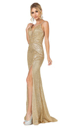 1 of 4 Dancing Queen 4169 Dress Gold