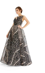 2 of 3 In Couture 4495 Dress Black-Gold