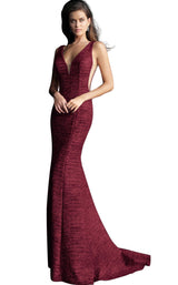 9 of 56 Jovani 45811 Burgundy