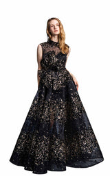 1 of 3 In Couture 4725 Dress Black-Gold