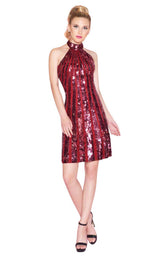 1 of 2 Mac Duggal 4758N Burgundy