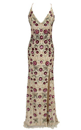 1 of 6 Paul Rekhi 5226 Dress Nude-Multi