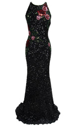 1 of 6 Paul Rekhi 5236 Dress Black-Multi