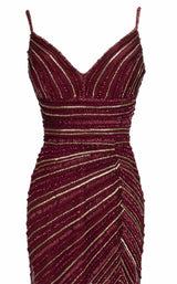 8 of 10 Paul Rekhi 5246 Dress Burgundy