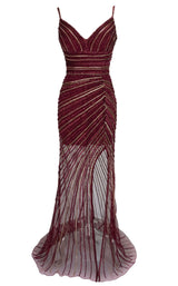 1 of 10 Paul Rekhi 5246 Dress Burgundy