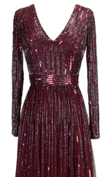 7 of 10 Paul Rekhi 5264 Dress Burgundy