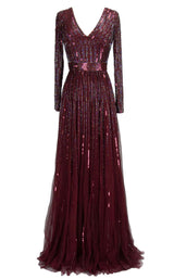 2 of 10 Paul Rekhi 5264 Dress Burgundy