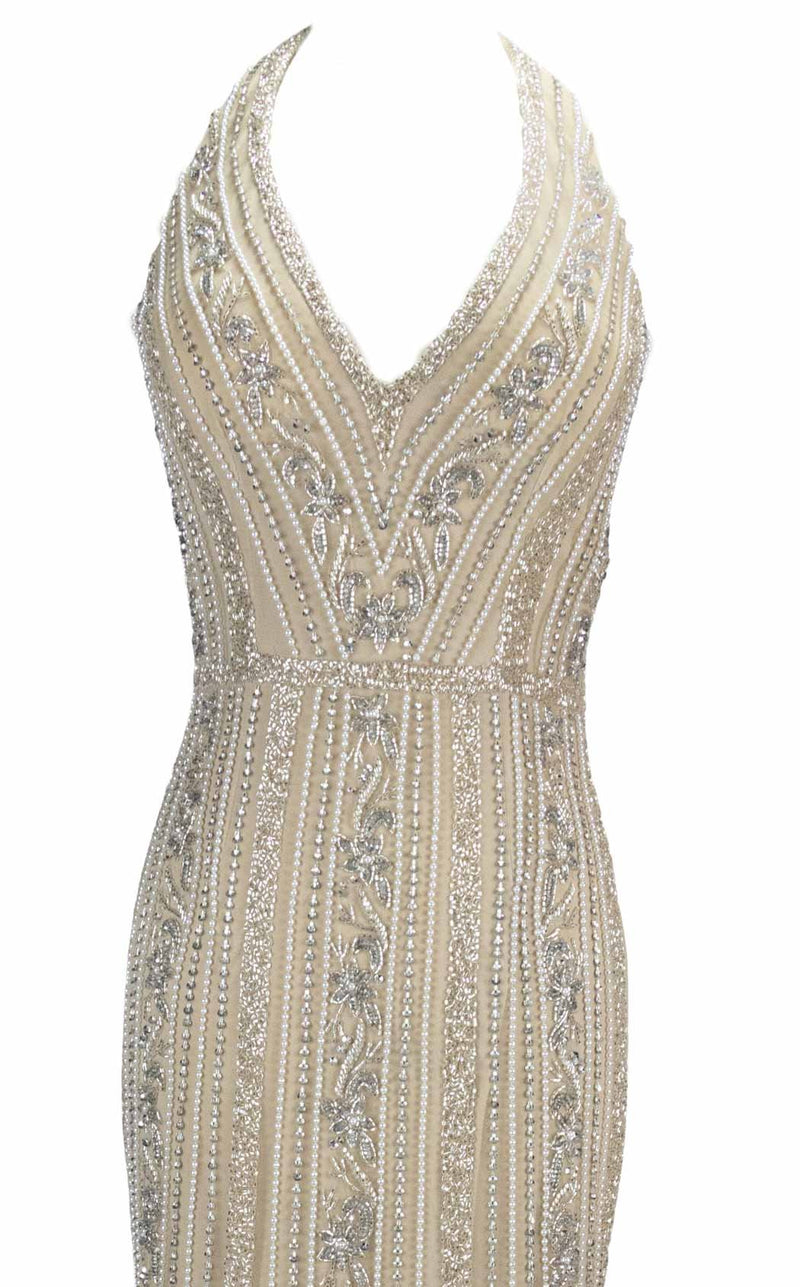 Paul Rekhi 5265 Dress Nude-Silver