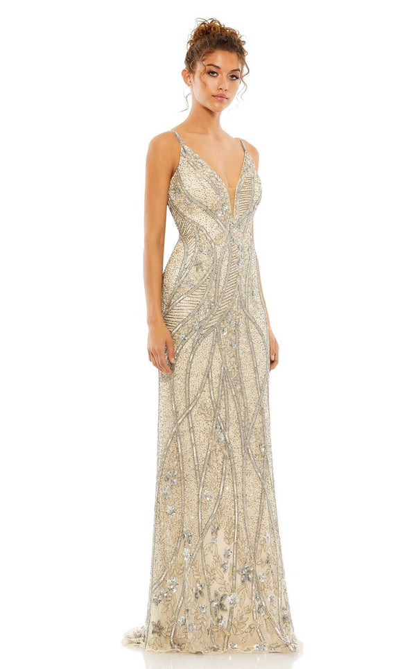 Mac Duggal 5517 Dress Silver-Nude