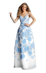 2 of 12 Jovani 57101 Ivory/Light Blue