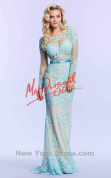 2 of 3 Mac Duggal 62062M Aqua/Nude